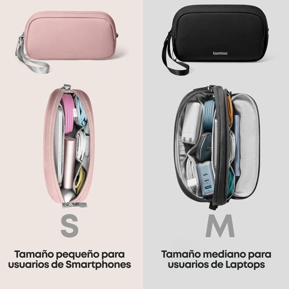 Tomtoc Organizador de Accesorios de Viaje para Cables y Cargadores y mas