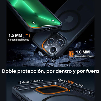 Torras Funda MagSafe para iPhone 15 Pro Max a prueba de golpes contra caídas de grado militar, translúcida delgada
