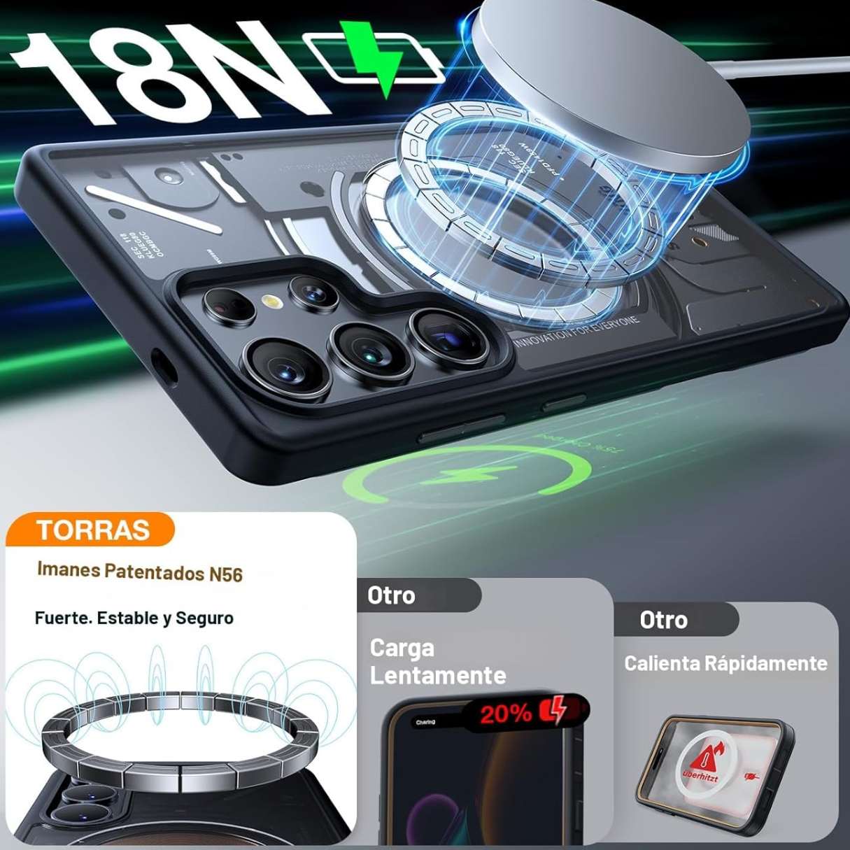 Torras Funda MagSafe para Samsung Galaxy S25 Ultra negra