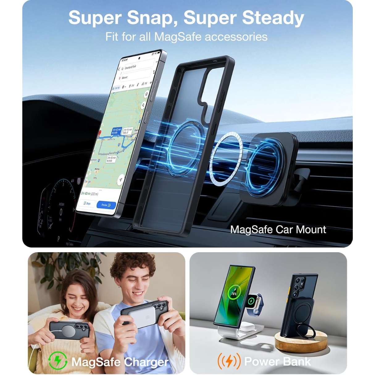 Torras Funda MagSafe para Samsung Galaxy S25 Ultra negra