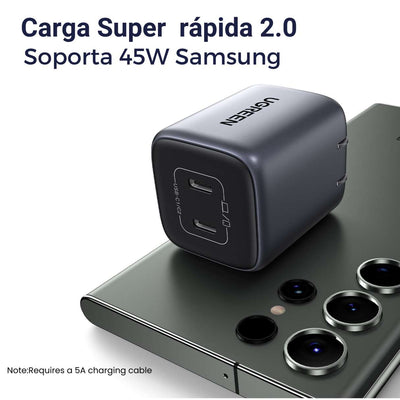 UGREEN Nexode Cargador USB-C 45W – 2 Puertos