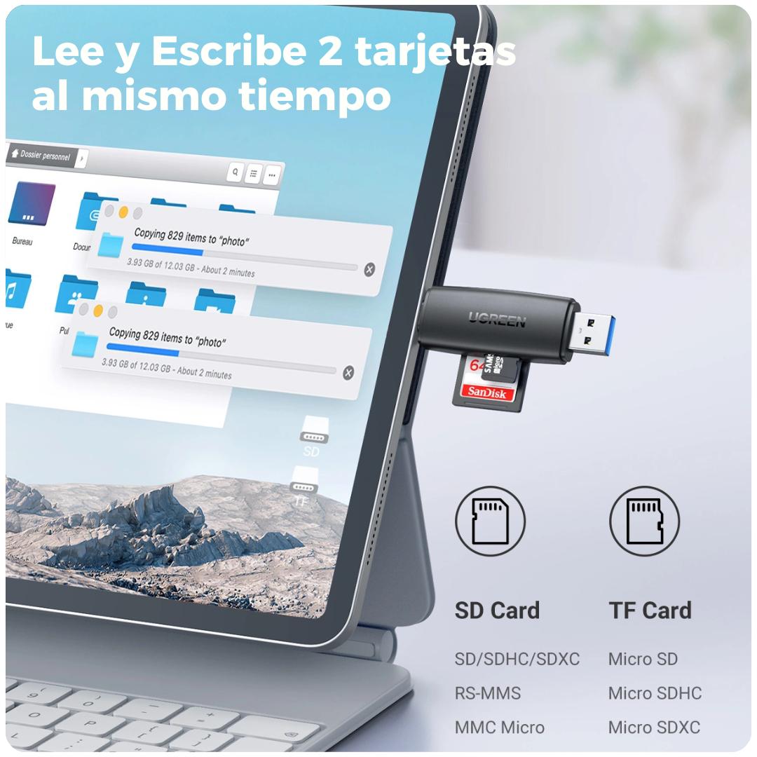 Ugreen Lector de tarjetas SD tipo C USB 3.0 OTG