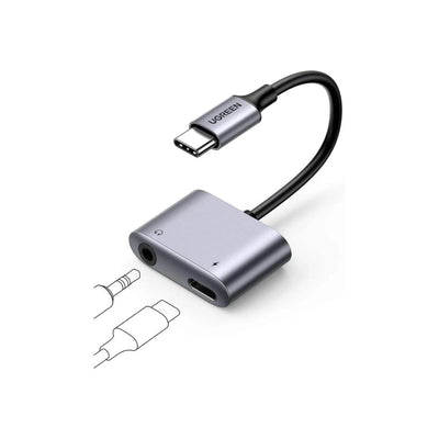 Ugreen Adaptador USB-C a 3.5mm con Puerto de Carga PD