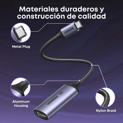 UGREEN Adaptador USB-C a DisplayPort 1.4 – 8K / 4K HDR