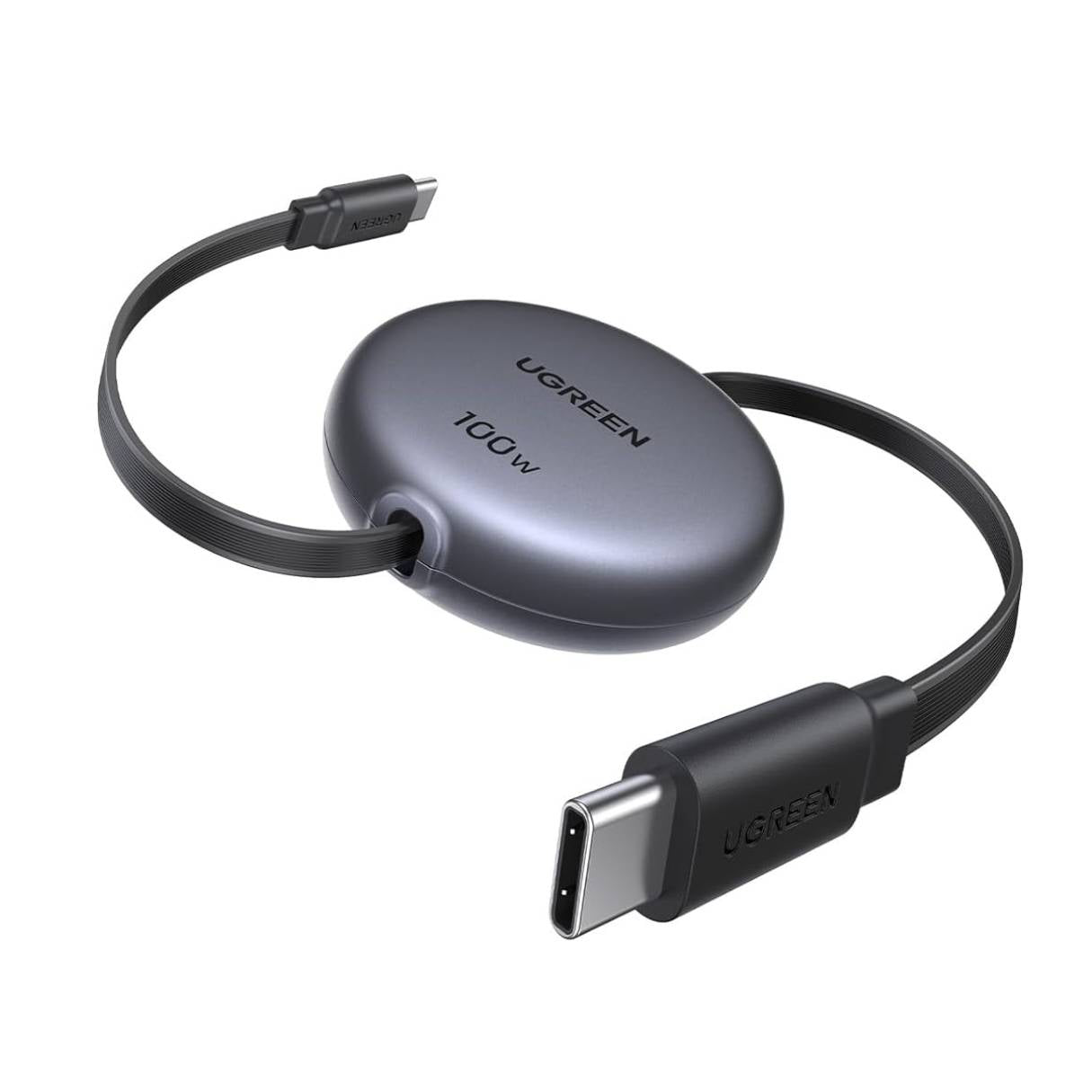 UGREEN Cable USB C retráctil de 100 W, cable tipo C, cable de carga USB C para iPhone 17/16/15/14/13, Galaxy S25, Pixel 9/8