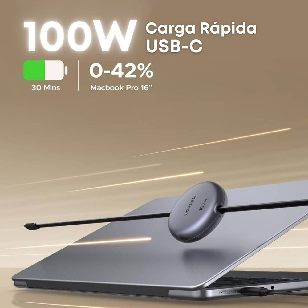 UGREEN Cable USB-C Retráctil 100W – Carga Rápida – Novus
