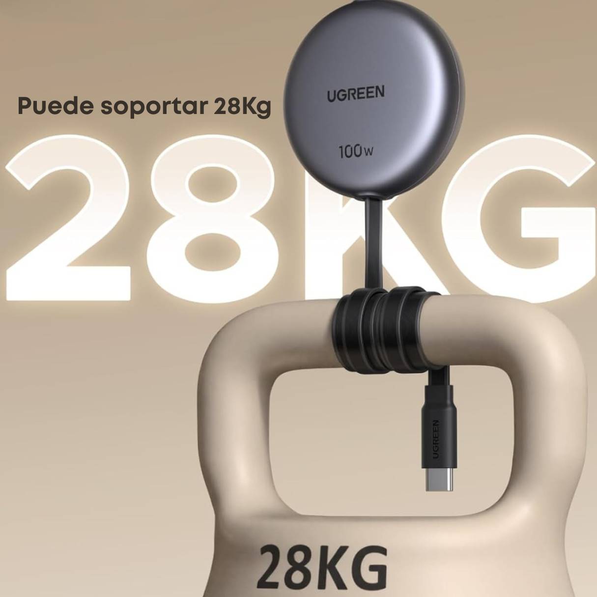 UGREEN Cable USB C retráctil de 100 W, cable tipo C, cable de carga USB C para iPhone 17/16/15/14/13, Galaxy S25, Pixel 9/8