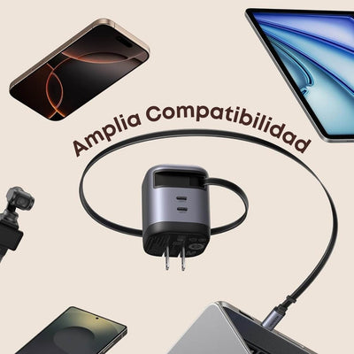 UGREEN Cargador 45W – Cable Retráctil