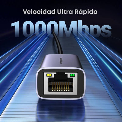 UGREEN Adaptador USB-C a Ethernet 1 Gbps – Plug & Play