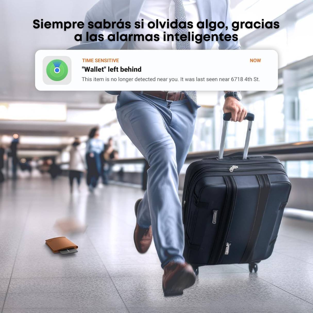 Ugreen FineTrack - Buscador inteligente delgado compatible con Apple Find My (solo iOS), impermeable, recargable, Bluetooth, para billetera