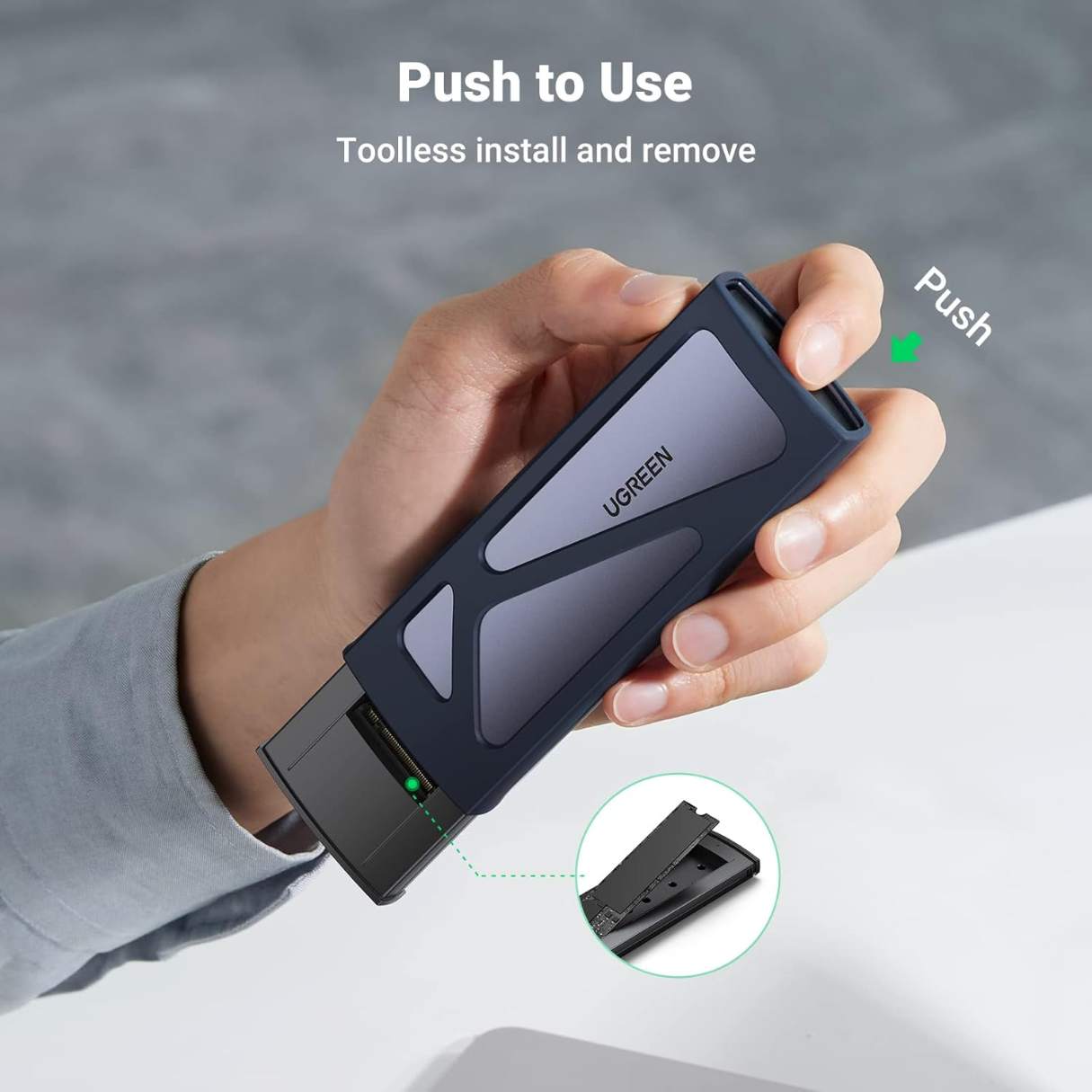Ugreen Carcasa SSD tipo C externo M.2 NVMe, 10 Gbps