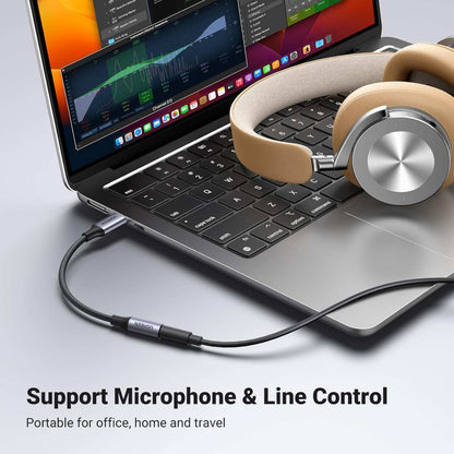 Ugreen Adaptador de audio tipo C a 3.5mm Aux Jack Dongle HiFi DAC Cable compatible con iPhone series 16/15, iPad, Galaxy S25 S24 Ultra