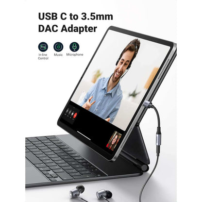 Ugreen Adaptador de audio tipo C a 3.5mm Aux Jack Dongle HiFi DAC Cable compatible con iPhone series 16/15, iPad, Galaxy S25 S24 Ultra