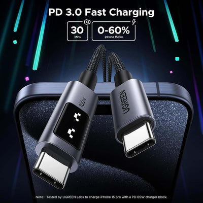 UGREEN Cable USB-C a USB-C 100W LED