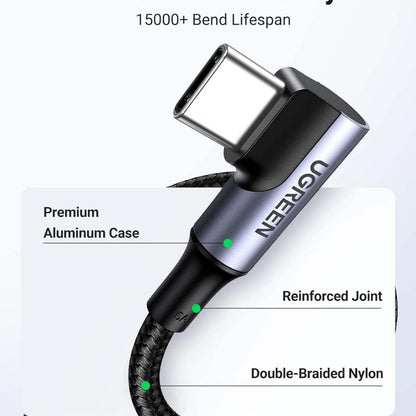 Ugreen cable USB C a USB C de 100 W de 90 grados para MacBook, Galaxy, iPad, iPhone y más