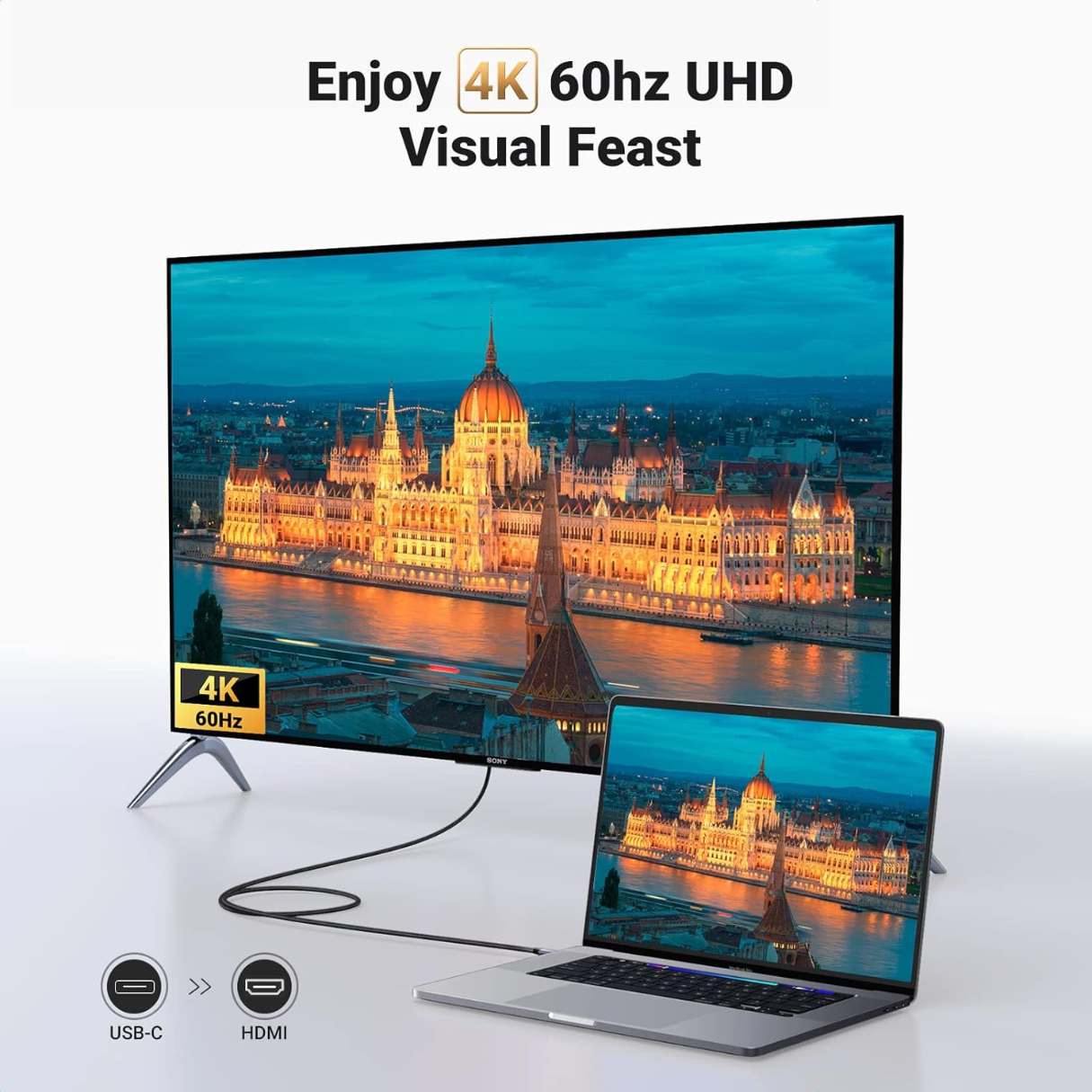 UGREEN Cable USB-C a HDMI 4K @60Hz – 2M