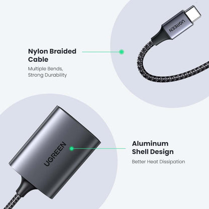 Ugreen Lector de tarjetas SD micro SD SDXC SDHC, tipo C compatible con iPhone 16/15, Samsung Galaxy, MacBook y más