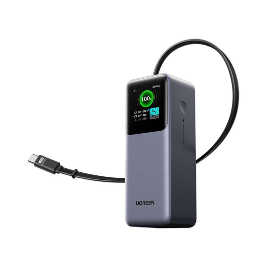 Ugreen Nexode Power Bank 20000mAh 165W con cable USB C integrado de 100 W, para MacBook Pro/Air/iPhone 16/iPad Pro/Galaxy S25 Ultra/Dell/HP y más