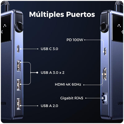 Ugreen Uno Adaptador 7 en 1 - PD 100W