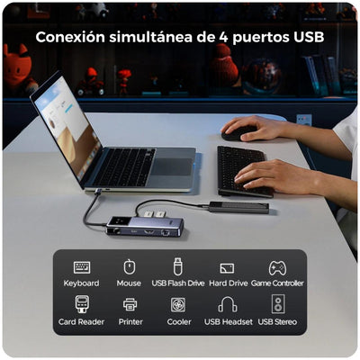 Ugreen Uno Adaptador 7 en 1 - PD 100W