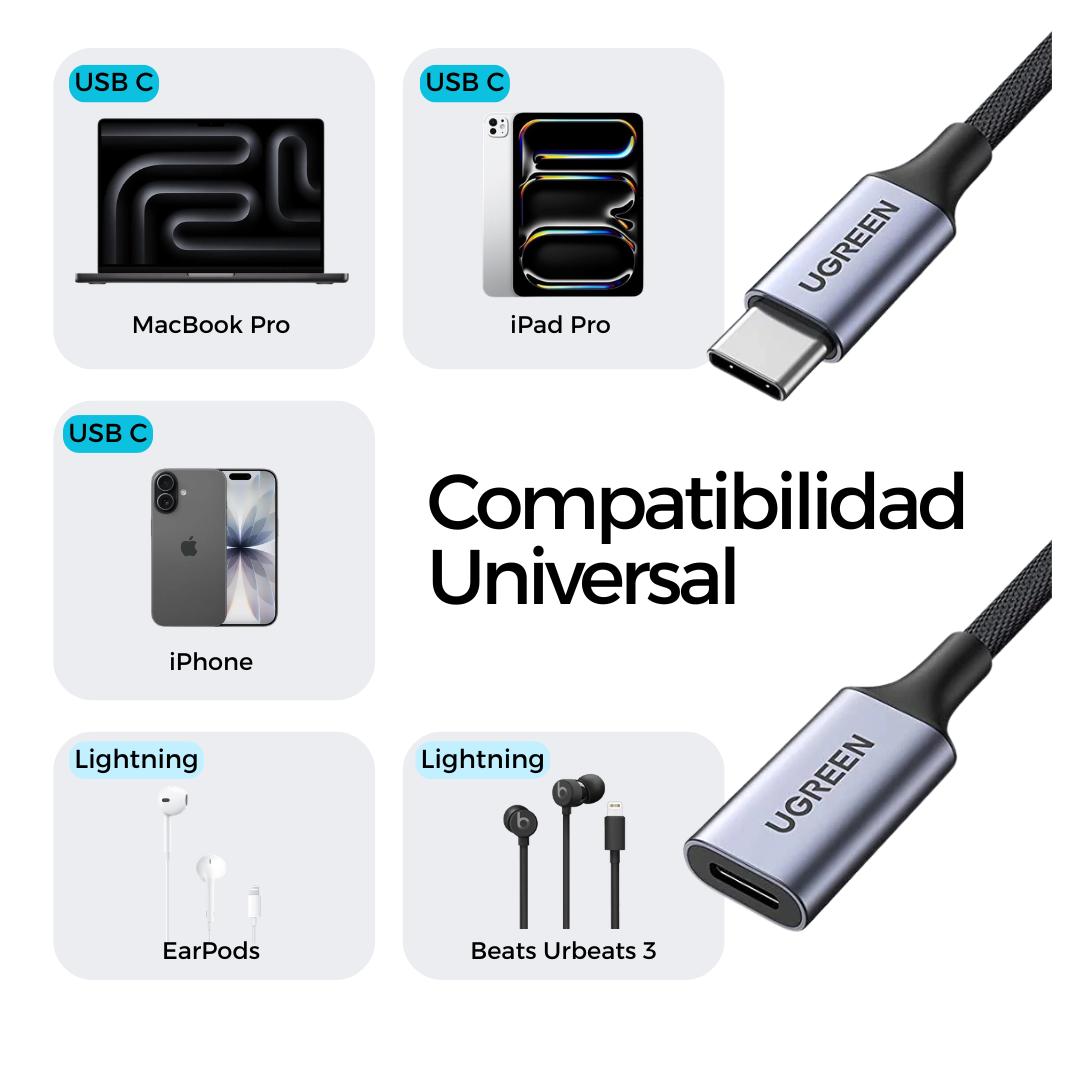 Ugreen Adaptador de Audio - USB C a Lightning