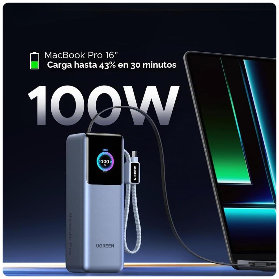 Ugreen Nexode Pro Power Bank de 25k mAh - 200W con 2 cables