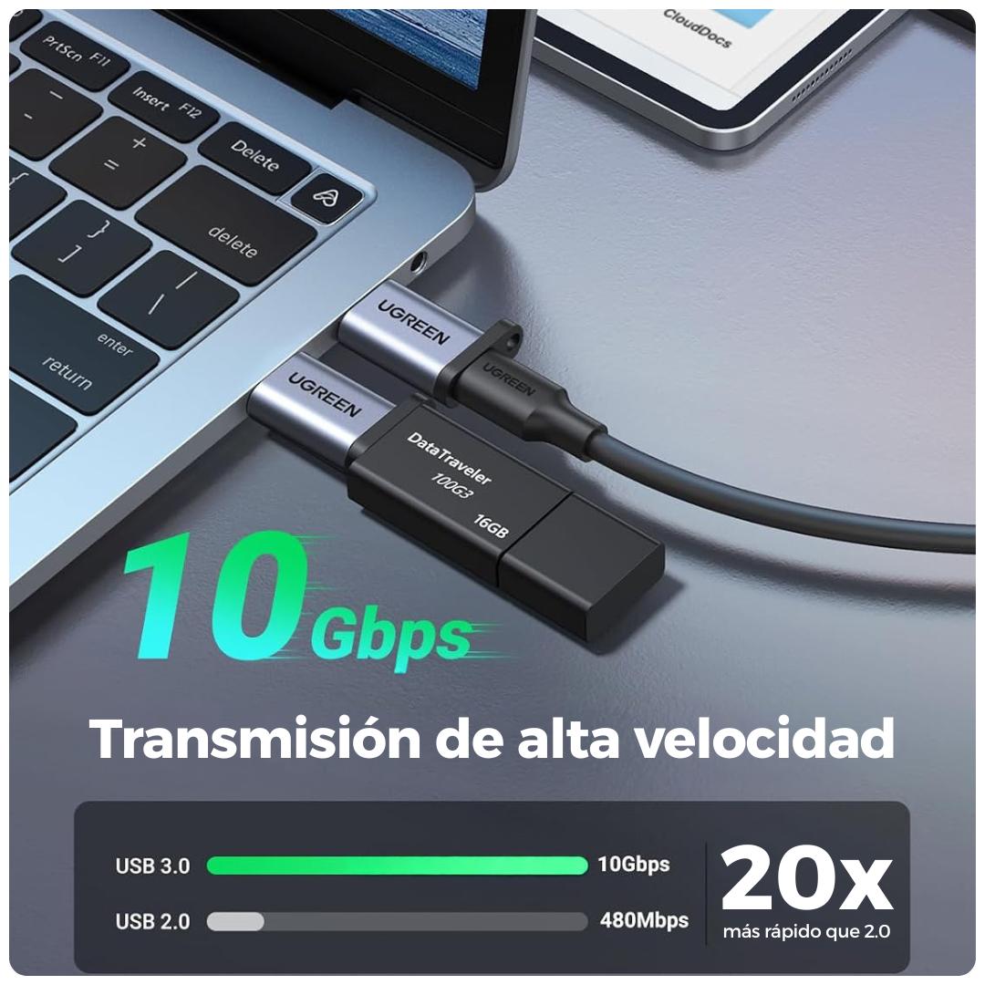 Adaptador USB C a USB - 10 Gbps