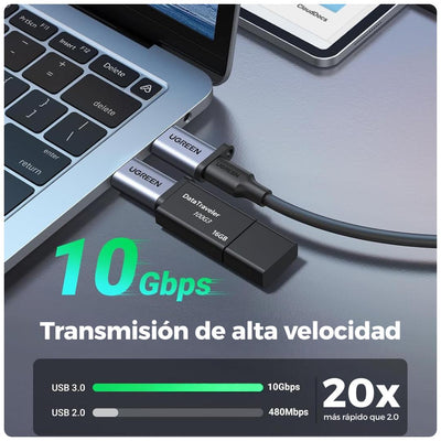 Adaptador USB C a USB - 10 Gbps