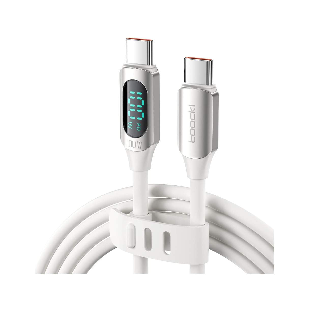 CABLE TIPO C-C 100W  CON PANTALLA LED TOOCKI 1M PARA IPHONE 15/SAMSUNG/XIAOMI