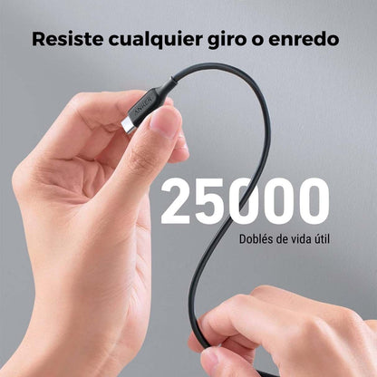 Anker cable tipo C powerline III 100W carga rápida 2.0 para Macbook/Samsung S24 Ultra/Switch