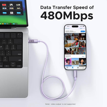 Ugreen Uno Cable tipo C C de 100W, carga rápida con pantalla LED, duradero, nailon trenzado para celulares, tablets, laptops y más