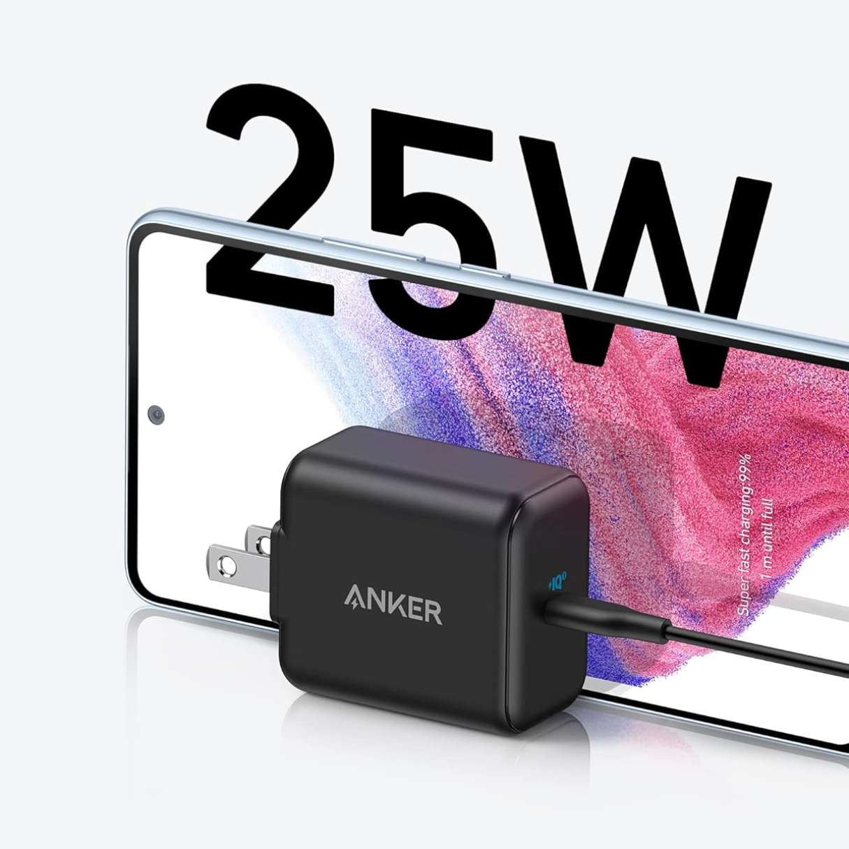 Anker cargador tipo C 25W para Samsung, diseño plegable PPS