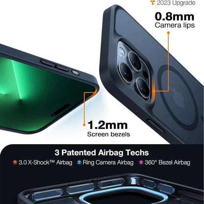 Torras Funda MagSafe para iPhone 14 Pro Max a prueba de golpes contra caídas de grado militar, translúcida delgada