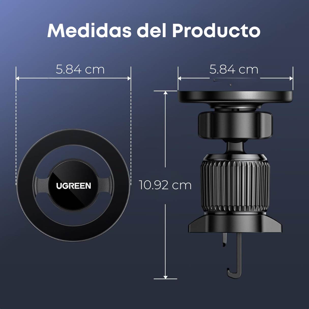 Ugreen Soporte MagSafe de Vehiculo para iPhone 17 16 15 14 13 12 series , fuerte imán